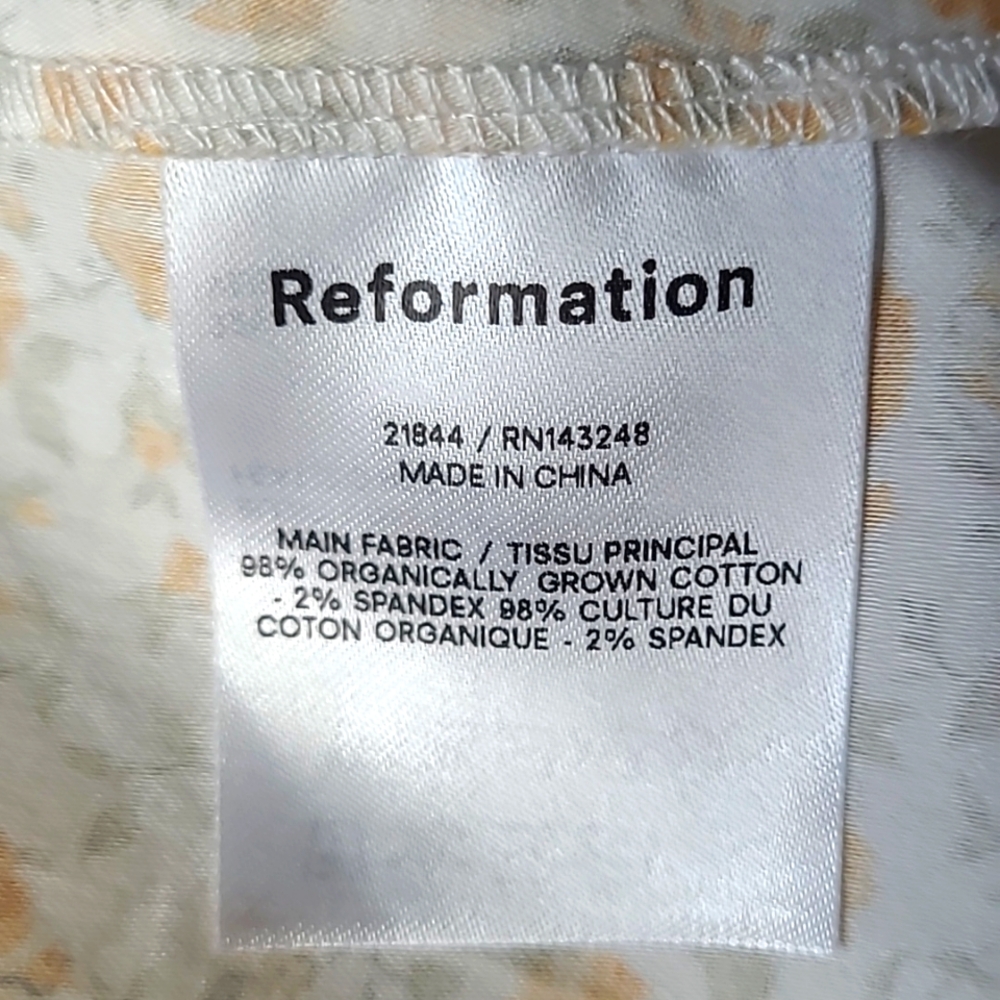 Reformation Floral Babydoll Dress Size 2 - Picture 8 of 8